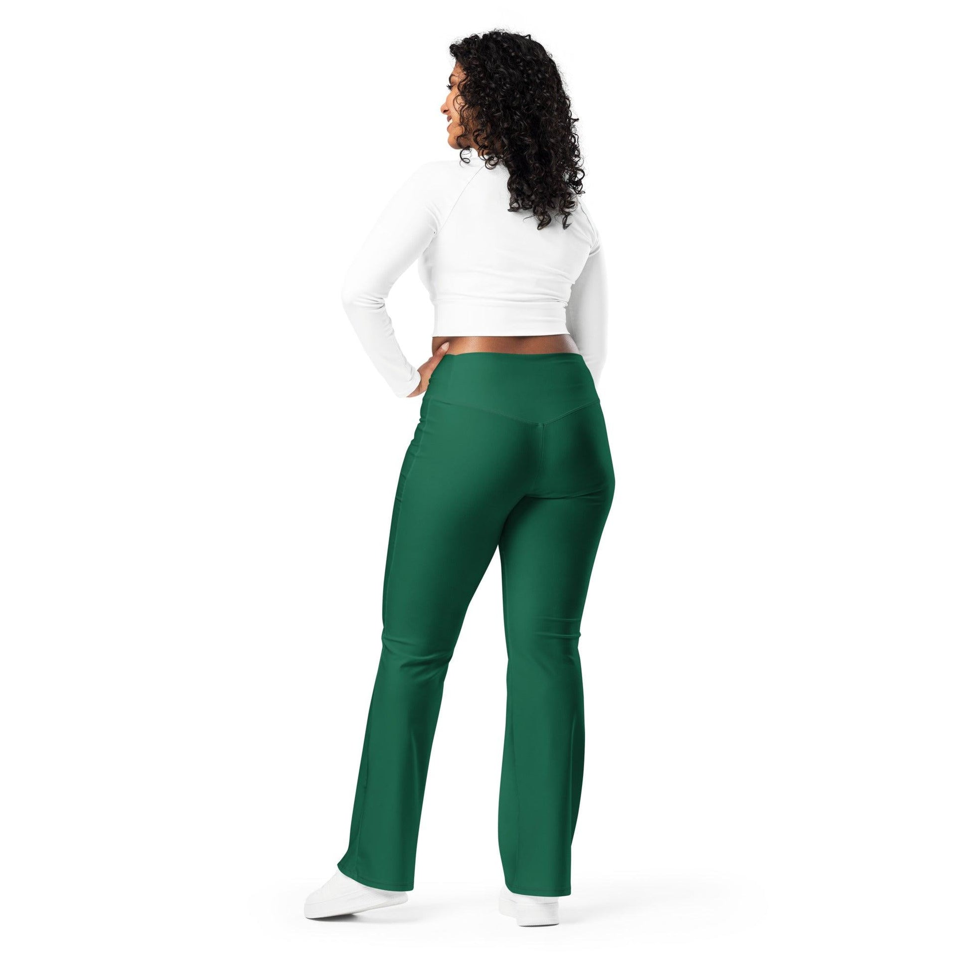 British Racing Green High Waist Flare Leggings Flare Leggings 59.99 British, Flare, Green, High, Leggings, Racing, Waist JLR Design