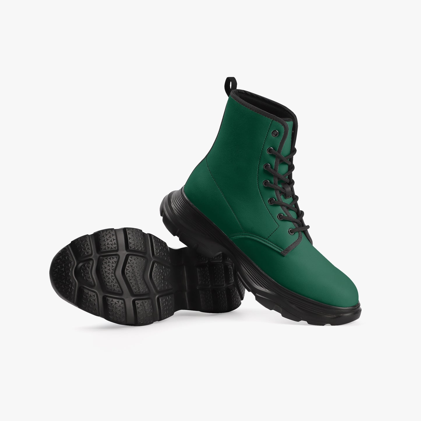 British Racing Green Leather Chunky Boots Boots JLR Design