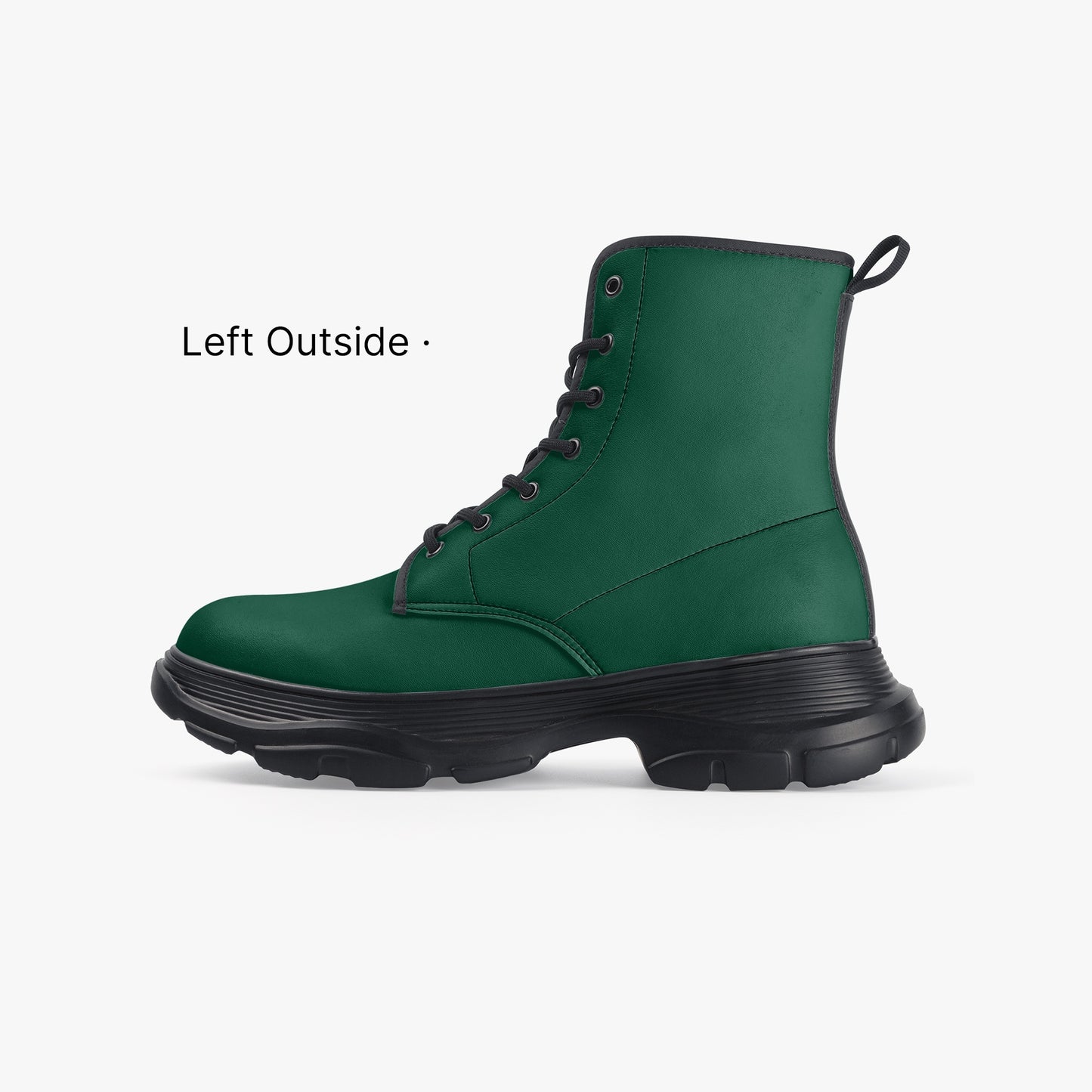 British Racing Green Leather Chunky Boots Boots JLR Design