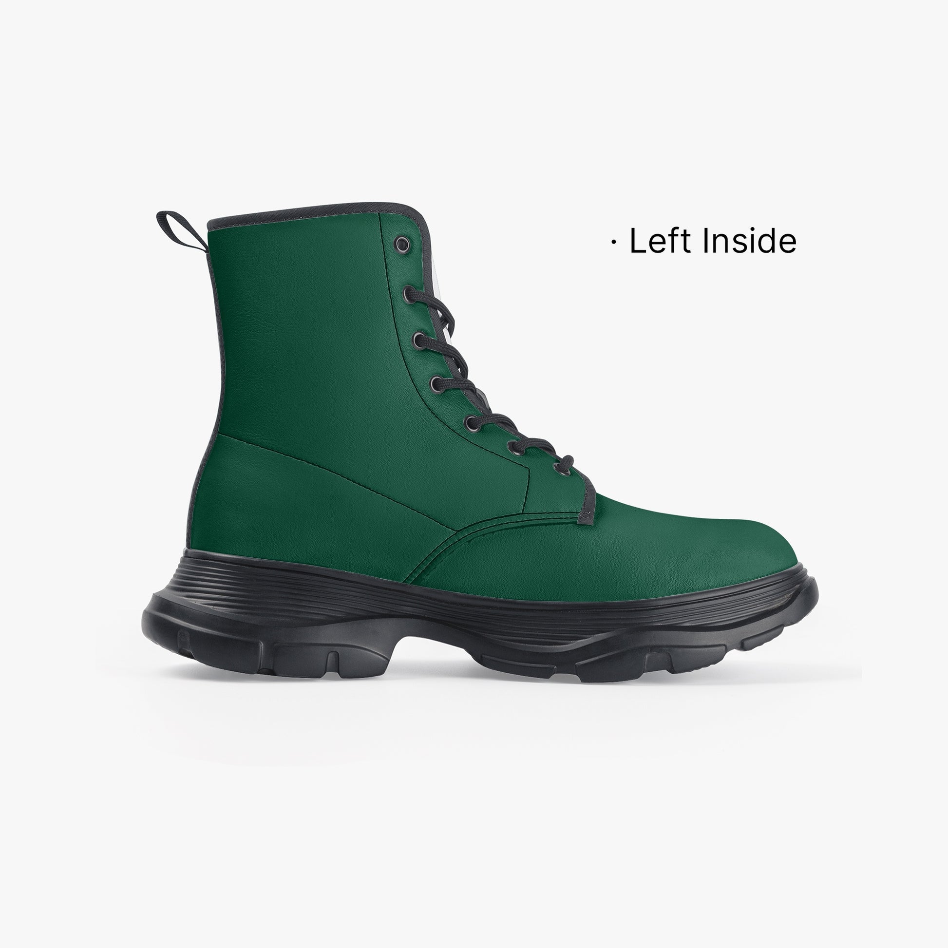 British Racing Green Leather Chunky Boots Boots JLR Design