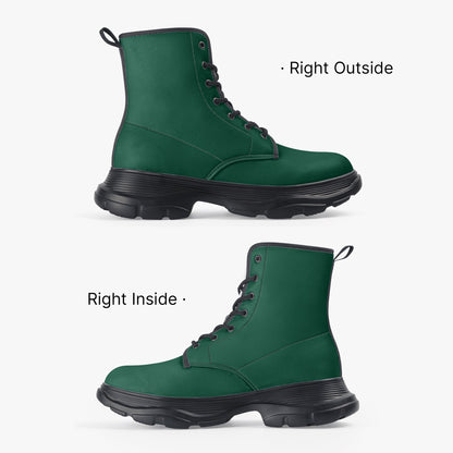 British Racing Green Leather Chunky Boots Boots JLR Design