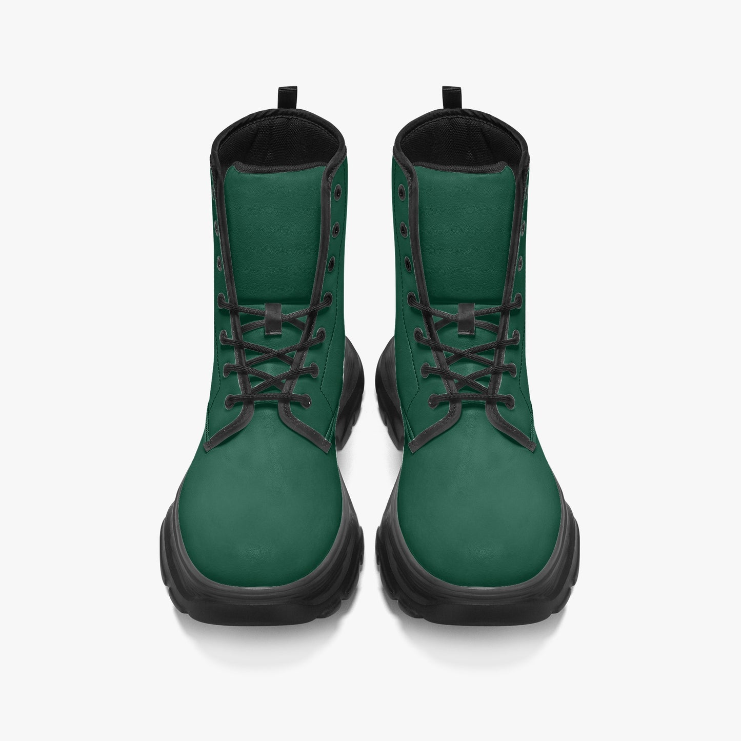 British Racing Green Leather Chunky Boots Boots JLR Design