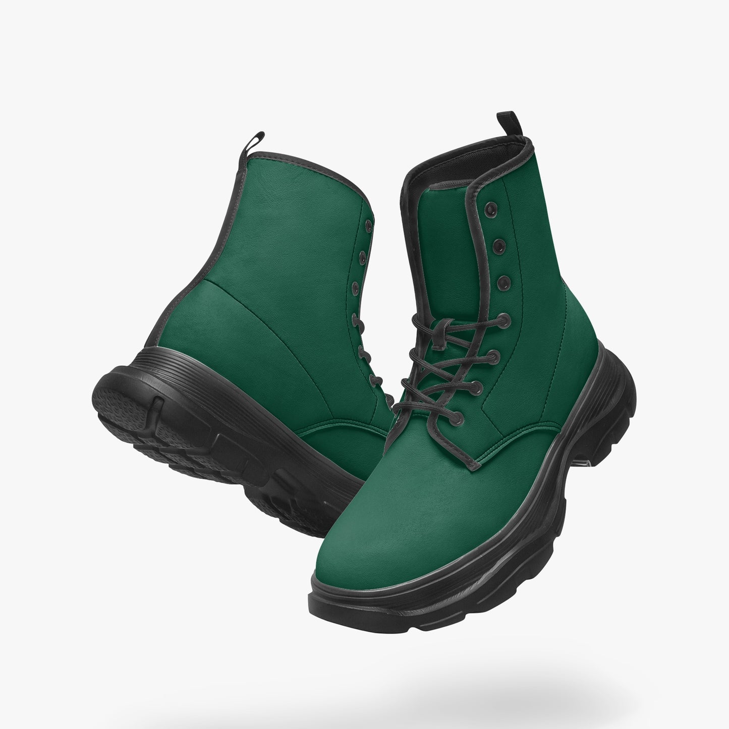 British Racing Green Leather Chunky Boots Boots JLR Design