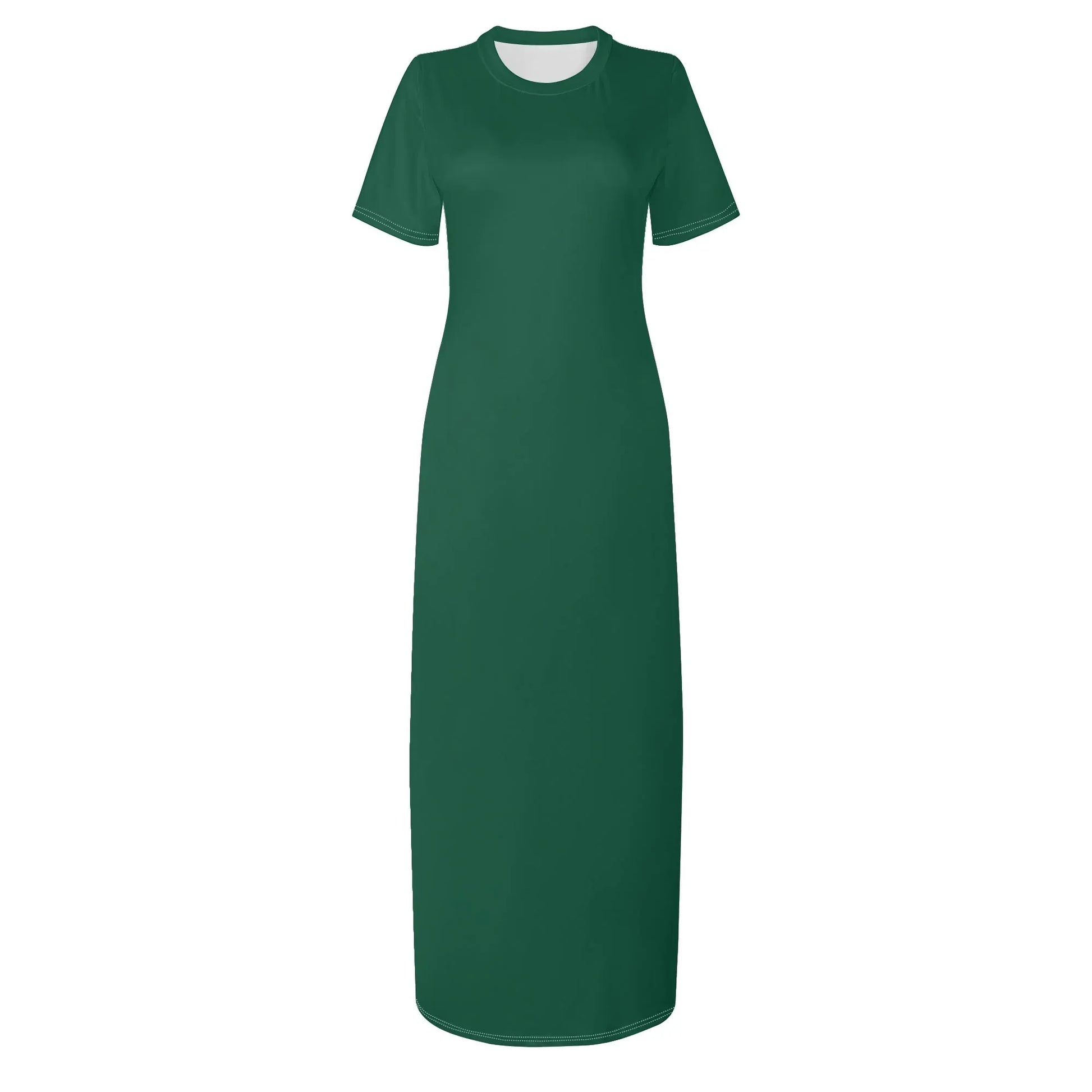 british-racing-green-short-sleeve-long-dress-long-dress-jlr-design-96633 - JLR Design