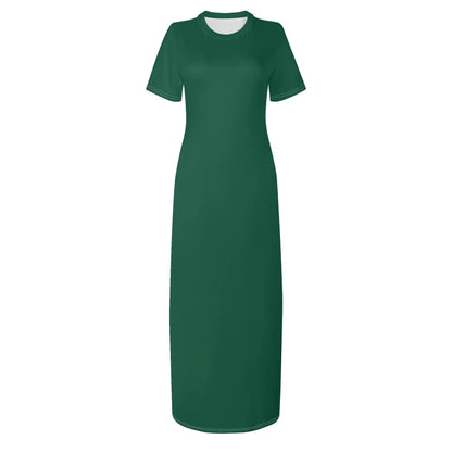 british-racing-green-short-sleeve-long-dress-long-dress-jlr-design-96633 - JLR Design