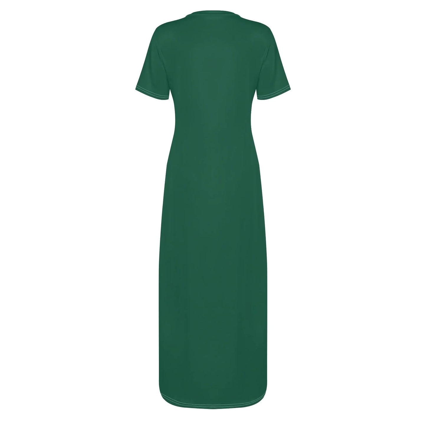 british-racing-green-short-sleeve-long-dress-long-dress-jlr-design-85473 - JLR Design
