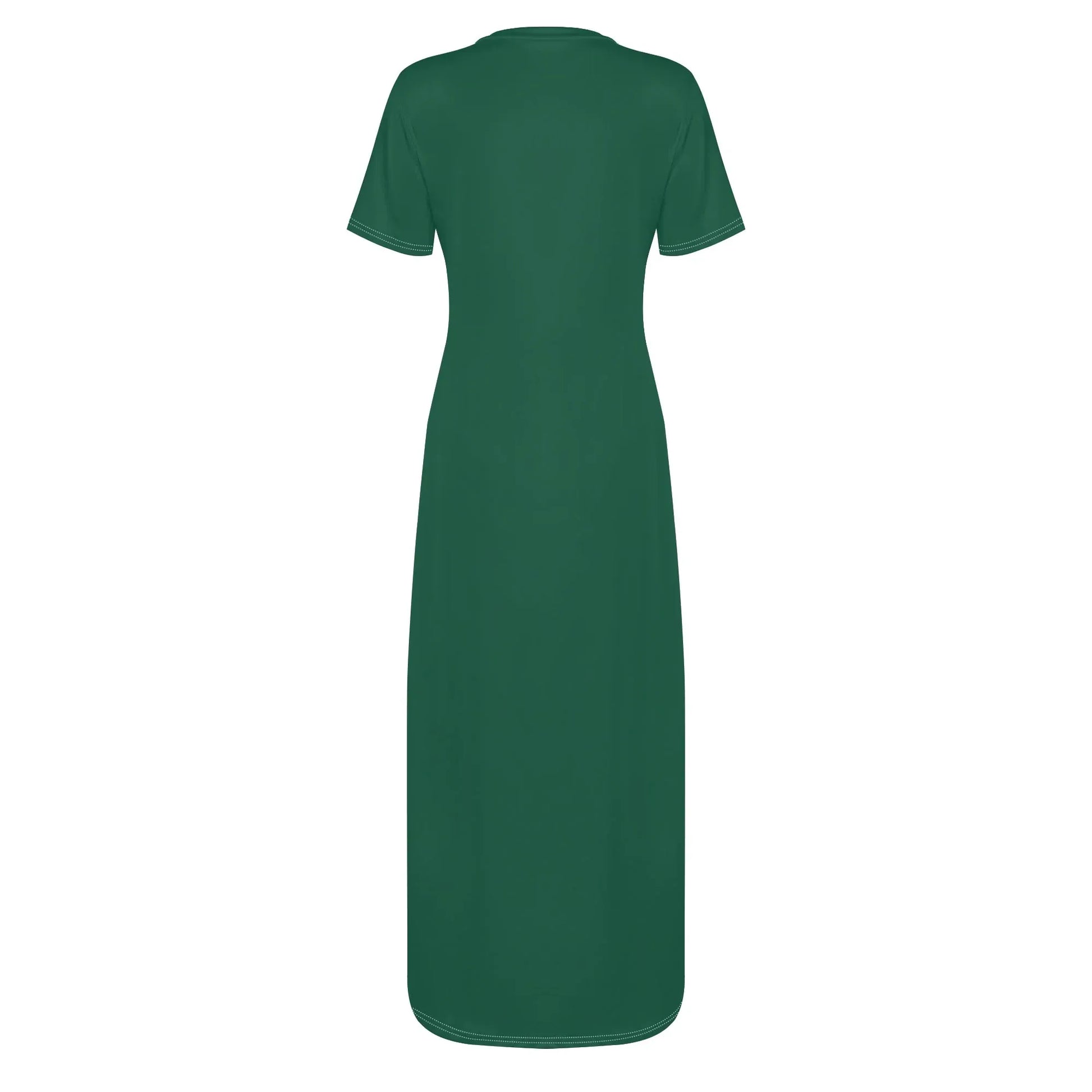 british-racing-green-short-sleeve-long-dress-long-dress-jlr-design-85473 - JLR Design