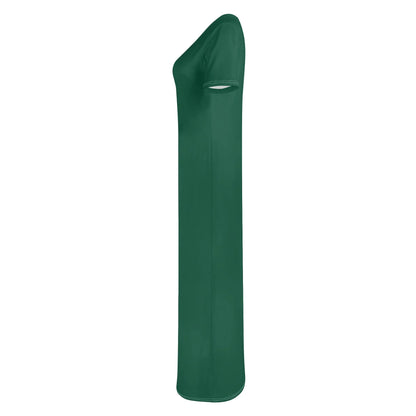 british-racing-green-short-sleeve-long-dress-long-dress-jlr-design-92765 - JLR Design