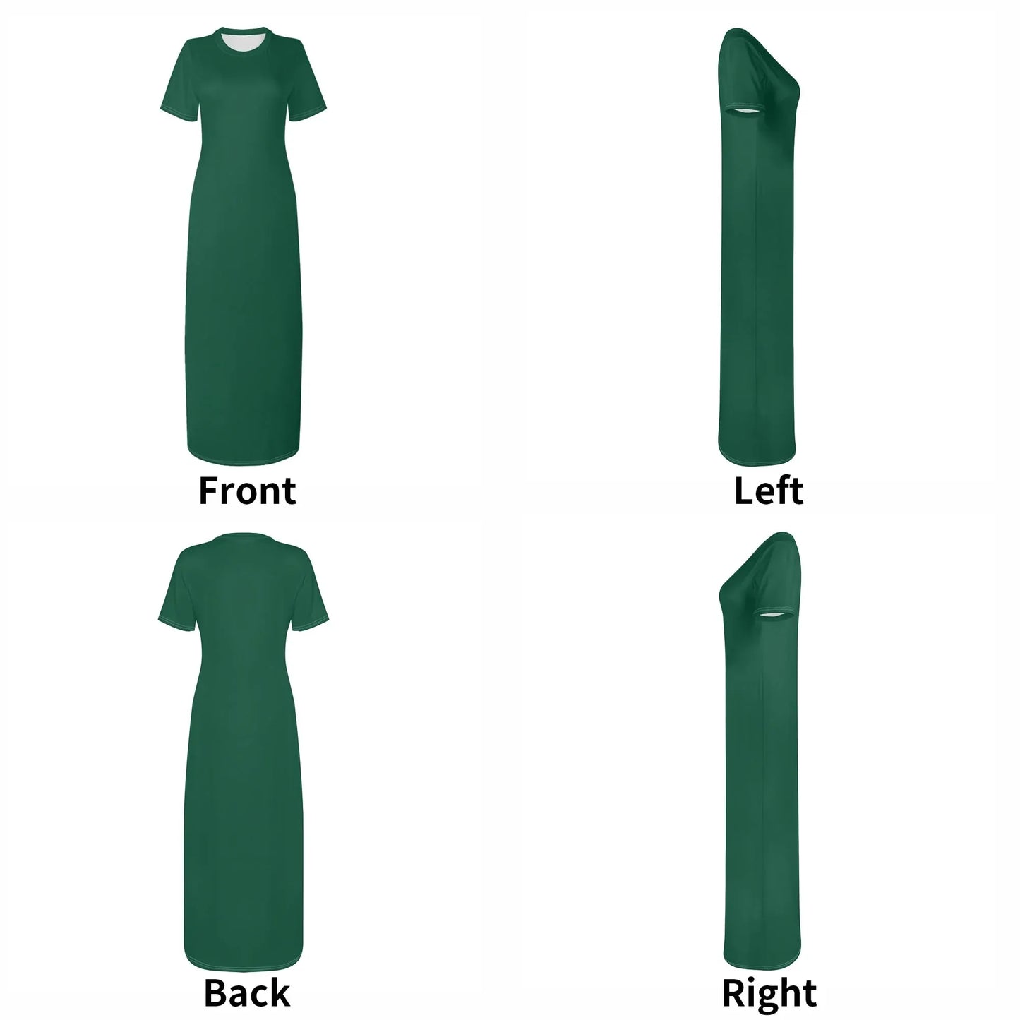 british-racing-green-short-sleeve-long-dress-long-dress-jlr-design-53415 - JLR Design