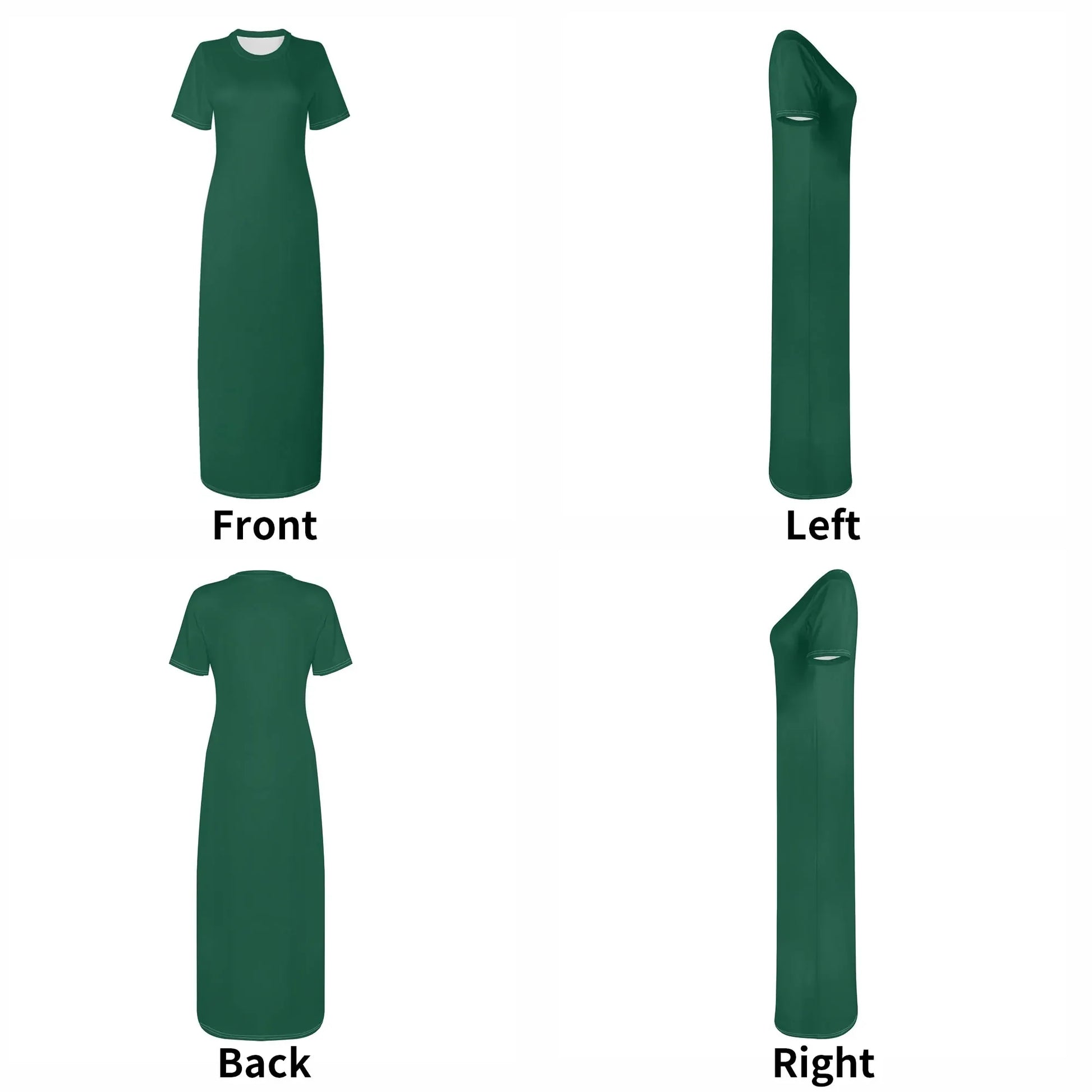 british-racing-green-short-sleeve-long-dress-long-dress-jlr-design-53415 - JLR Design
