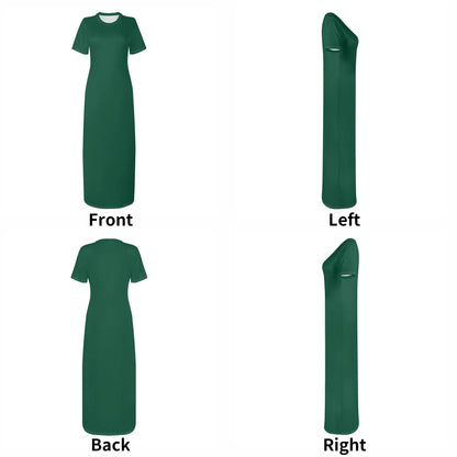 british-racing-green-short-sleeve-long-dress-long-dress-jlr-design-53415 - JLR Design