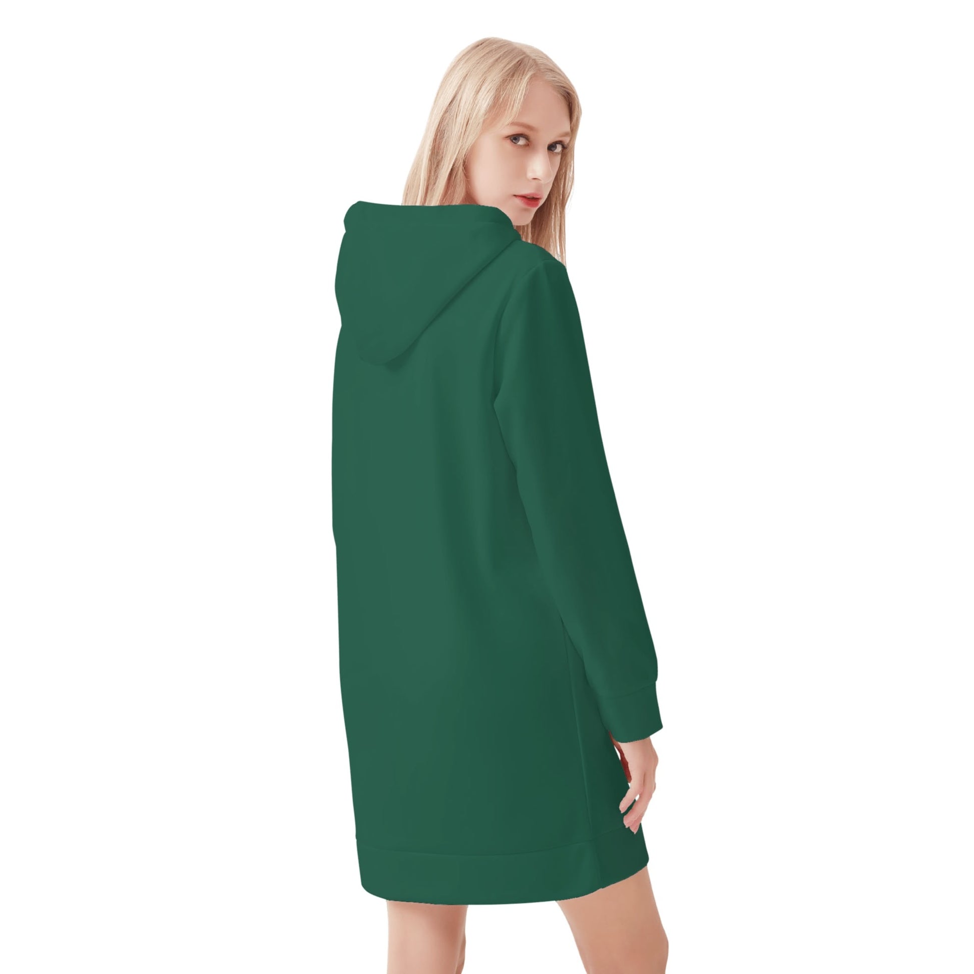 British Racing Green Velvet Hoodie Dress Hoodiekleid JLR Design