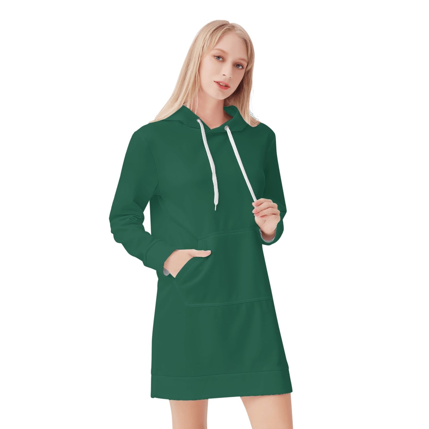 British Racing Green Velvet Hoodie Dress Hoodiekleid JLR Design