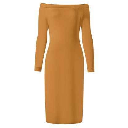 Bronze Long Sleeve Off-Shoulder-Kleid -- Bronze Long Sleeve Off-Shoulder-Kleid - undefined Off-Shoulder-Kleid | JLR Design