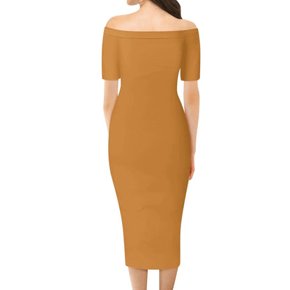 Bronze Off-Shoulder-Kleid -- Bronze Off-Shoulder-Kleid - undefined Off-Shoulder-Kleid | JLR Design