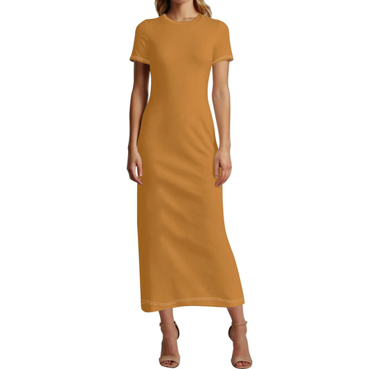 bronze-short-sleeve-long-dress-long-dress-jlr-design-56799 - JLR Design