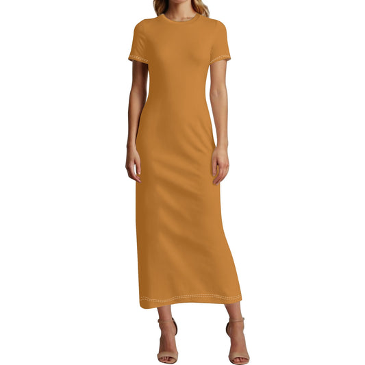 Bronze Short Sleeve Long Dress Long Dress JLR Design