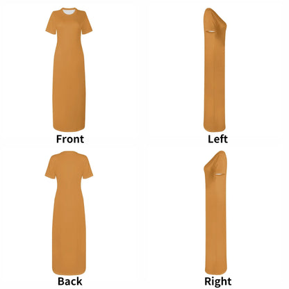 bronze-short-sleeve-long-dress-long-dress-jlr-design-23758 - JLR Design