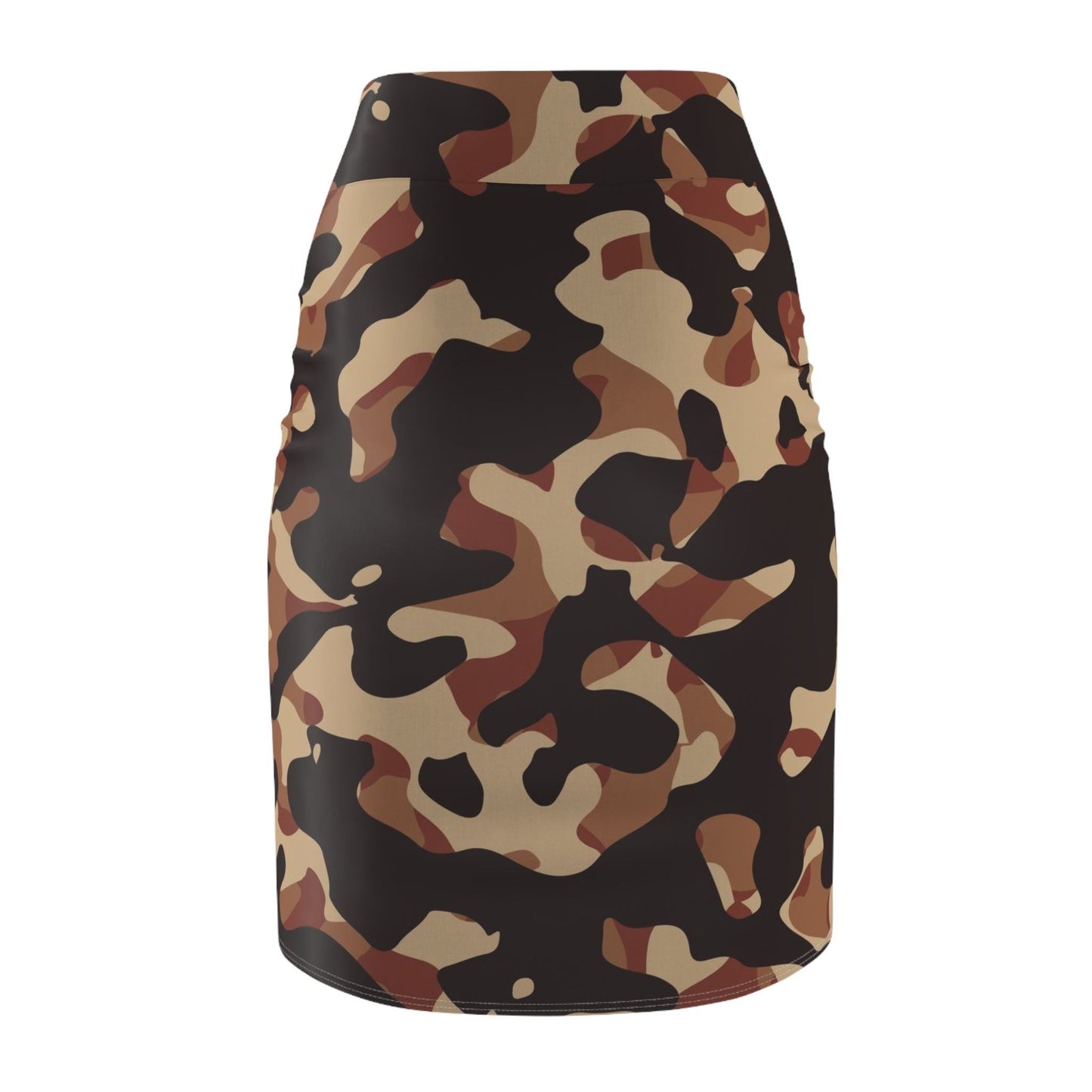 Brown Camouflage Bleistiftrock Bleistiftrock 74.99 All Over Print, AOP, AOP Clothing, Assembled in the USA, Assembled in USA, Bleistiftrock, Brown, Camouflage, Made in the USA, Made in USA, Skirts & Dresses, Sublimation, Women's Clothing JLR Design