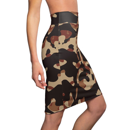 Brown Camouflage Bleistiftrock Bleistiftrock 74.99 All Over Print, AOP, AOP Clothing, Assembled in the USA, Assembled in USA, Bleistiftrock, Brown, Camouflage, Made in the USA, Made in USA, Skirts & Dresses, Sublimation, Women's Clothing JLR Design