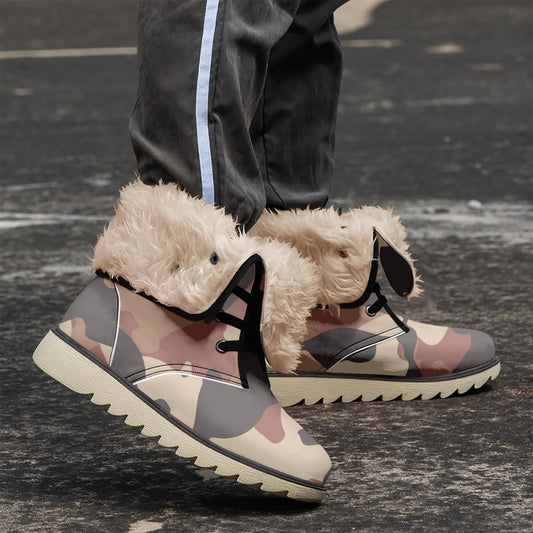 Brown Camouflage Chic Boots mit Plüschfutter Stiefel JLR Design