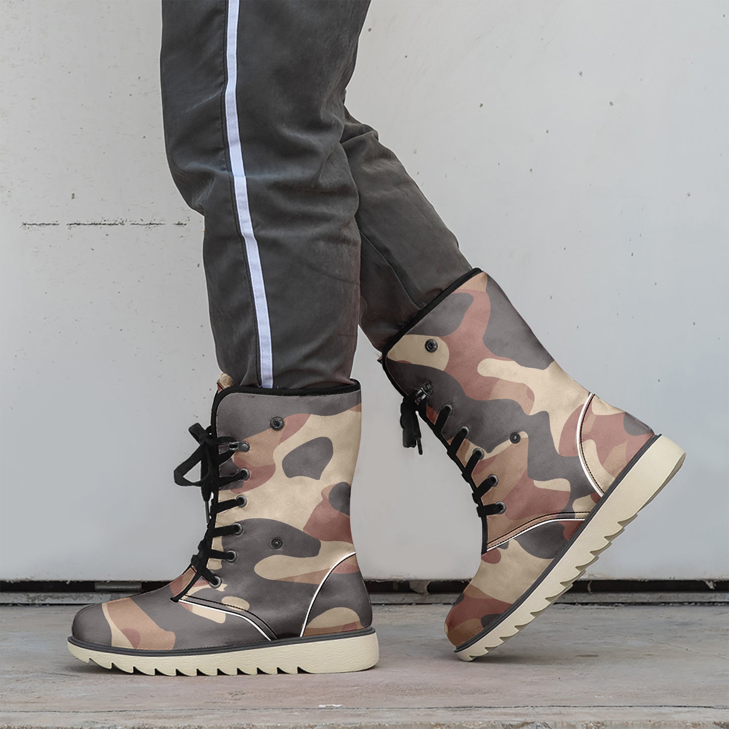 Brown Camouflage Chic Boots mit Plüschfutter Stiefel JLR Design