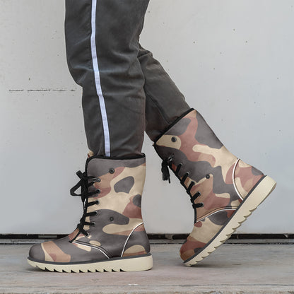 Brown Camouflage Chic Boots mit Plüschfutter Stiefel JLR Design