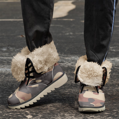 Brown Camouflage Chic Boots mit Plüschfutter Stiefel JLR Design