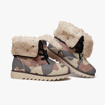 Brown Camouflage Chic Boots mit Plüschfutter Stiefel JLR Design