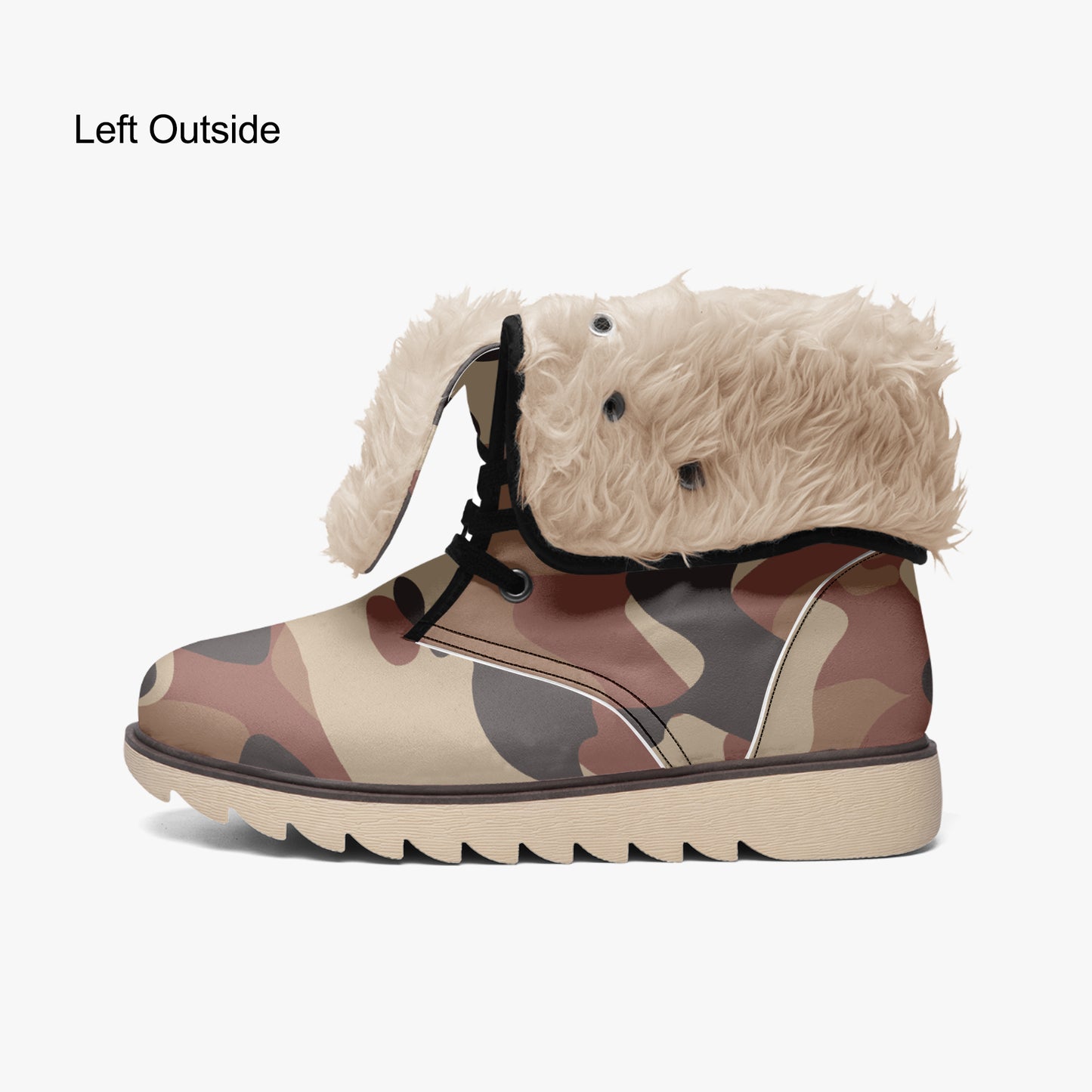 Brown Camouflage Chic Boots mit Plüschfutter Stiefel JLR Design