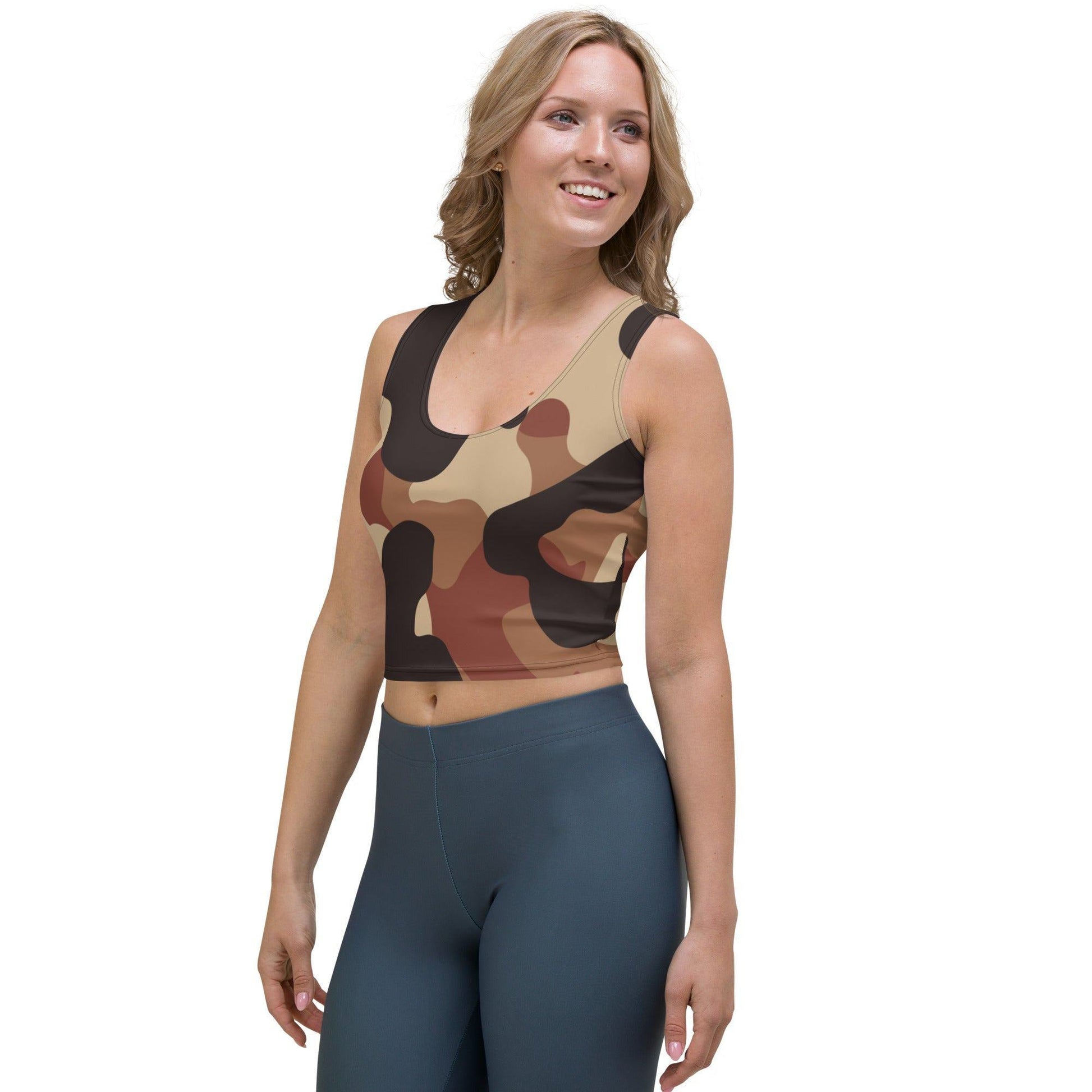 Brown Camouflage Damen Crop Top Crop Top JLR Design