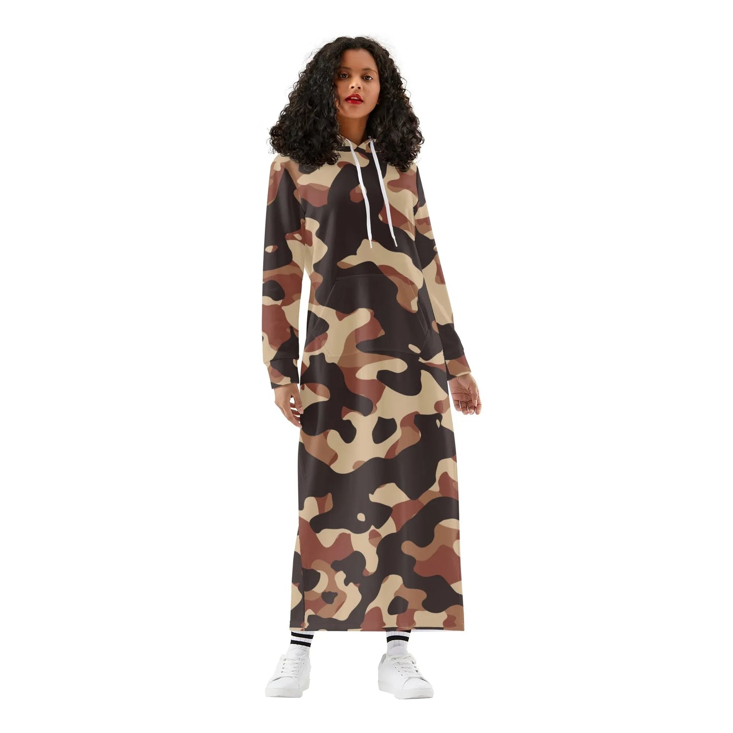 brown-camouflage-bequemes-leichtes-hoodie-kleid-hoodiekleid-jlr-design-28489 - JLR Design