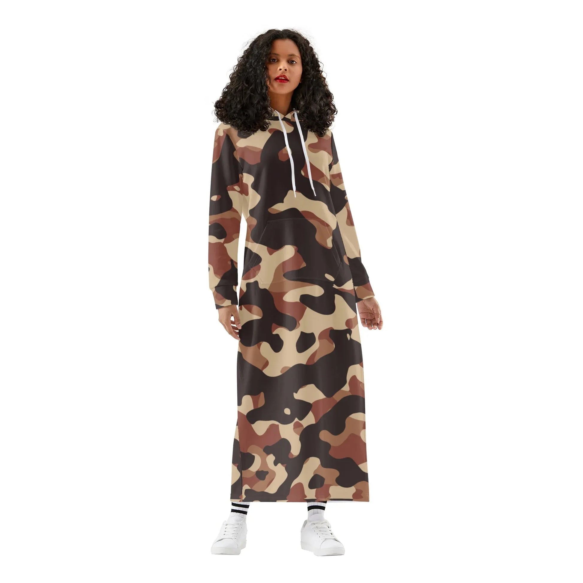 brown-camouflage-bequemes-leichtes-hoodie-kleid-hoodiekleid-jlr-design-28489 - JLR Design