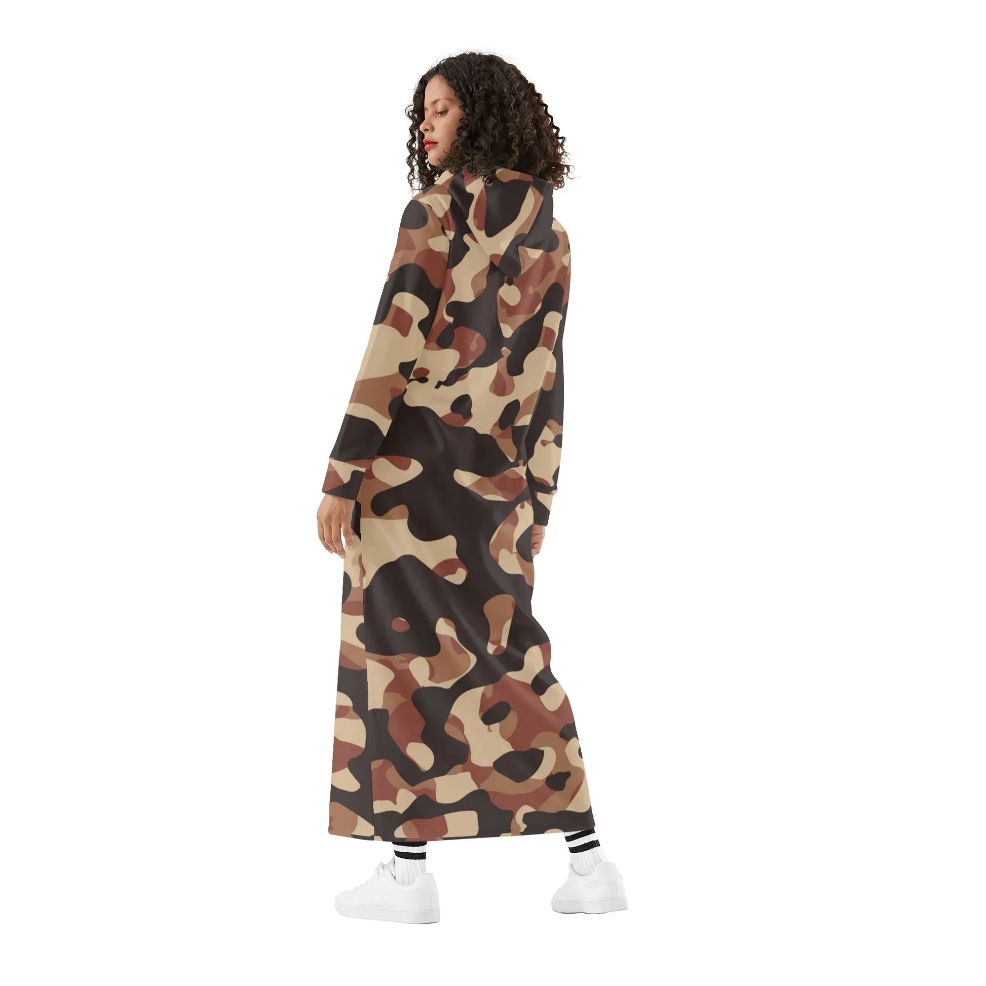 brown-camouflage-bequemes-leichtes-hoodie-kleid-hoodiekleid-jlr-design-29704 - JLR Design
