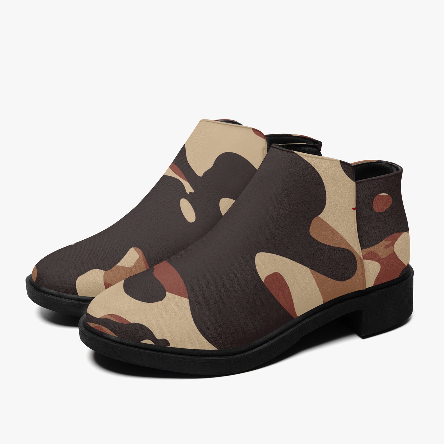 Brown Camouflage elegante Reißverschluss-Stiefeletten Stiefeletten JLR Design