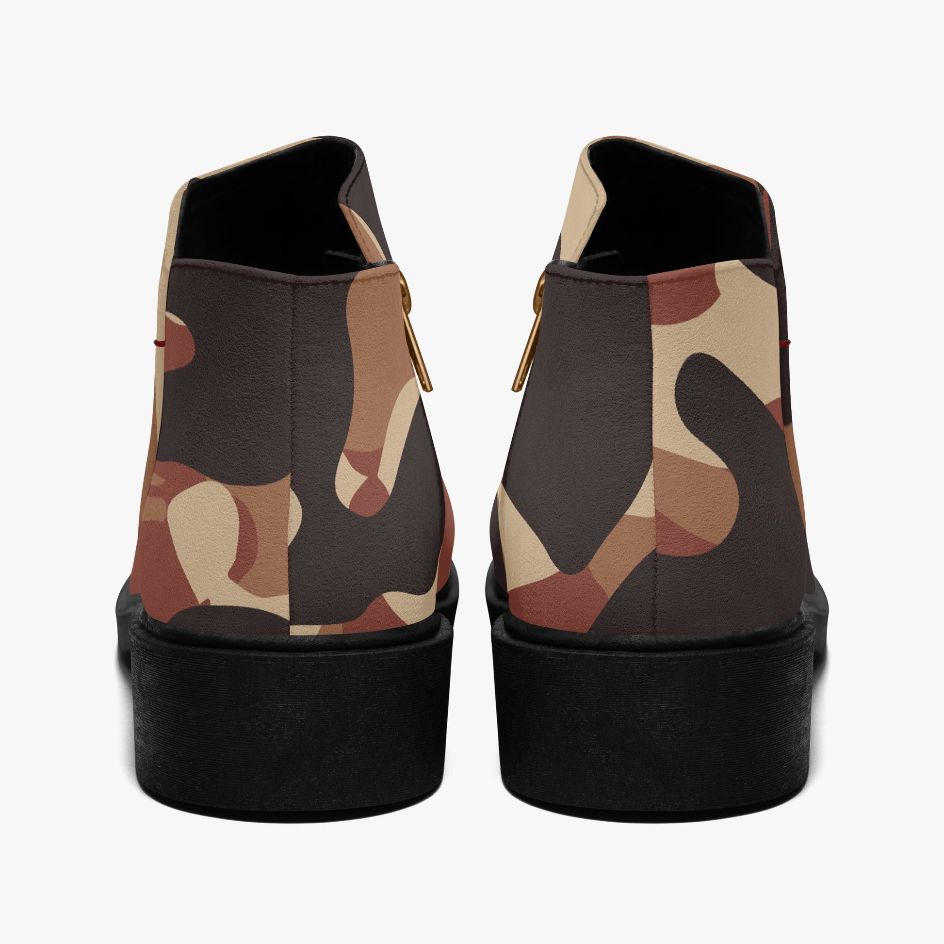 Brown Camouflage elegante Reißverschluss-Stiefeletten Stiefeletten JLR Design