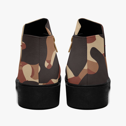 Brown Camouflage elegante Reißverschluss-Stiefeletten Stiefeletten JLR Design