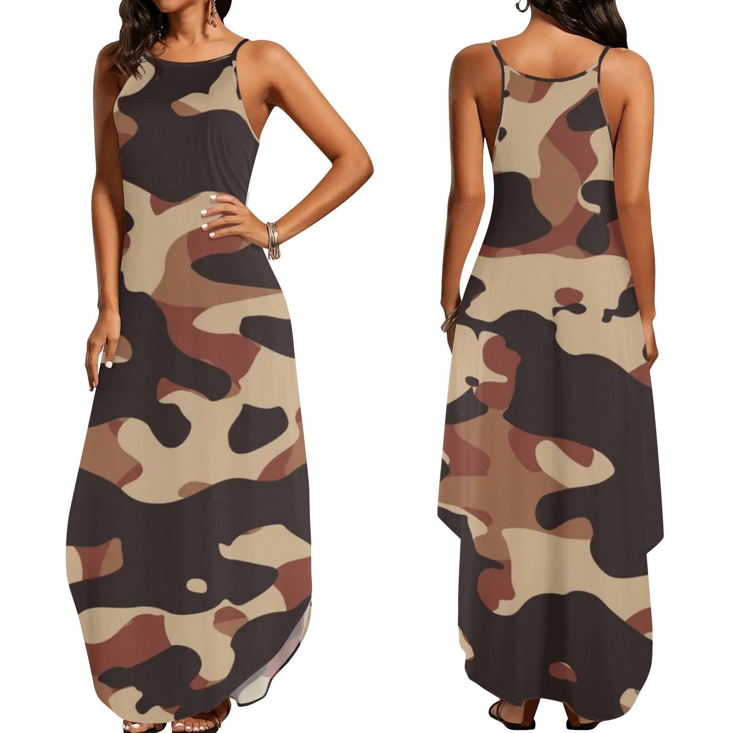 Brown Camouflage elegantes ärmelloses Abendkleid Abendkleid 77.99 Abendkleid, Brown, Camouflage, Elegant, ärmellos JLR Design