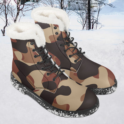 Brown Camouflage Faux Fur Leder Boots Boots JLR Design