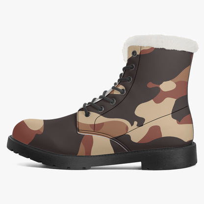 Brown Camouflage Faux Fur Leder Boots Boots JLR Design