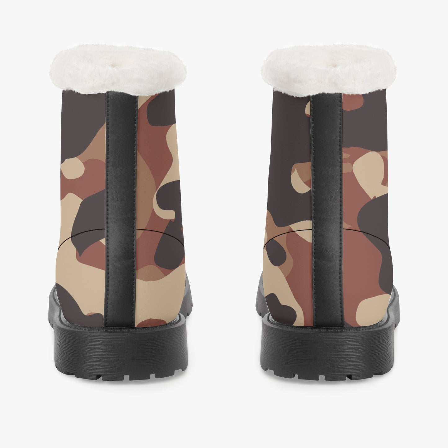 Brown Camouflage Faux Fur Leder Boots Boots JLR Design