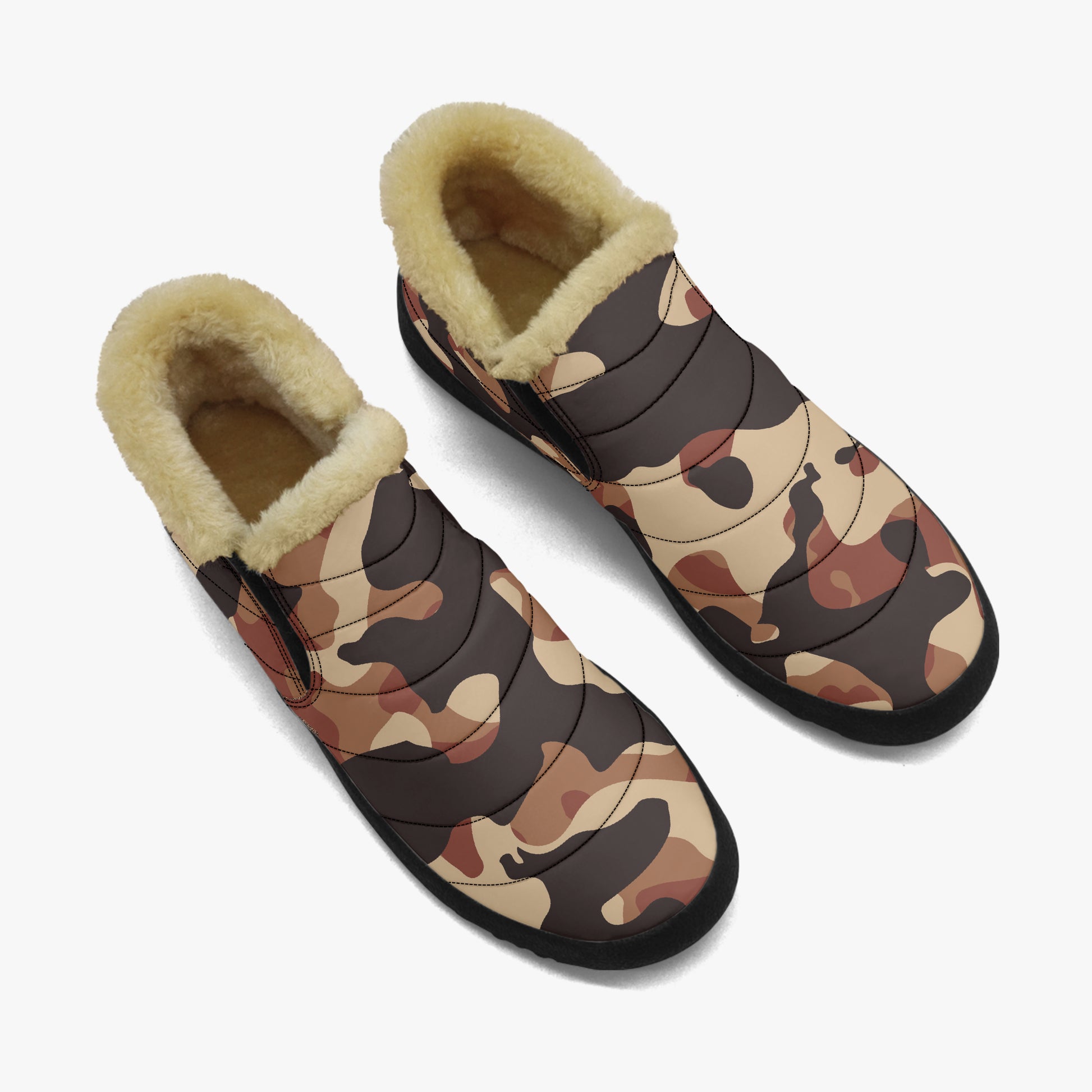 Brown Camouflage Faux Fur Slipper Slipper JLR Design