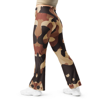 Brown Camouflage High Waist Flare Leggings Flare Leggings 69.99 Brown, Camouflage, Flare, High, Leggings, Waist JLR Design