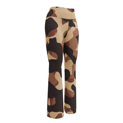 Brown Camouflage High Waist Flare Leggings Flare Leggings 69.99 Brown, Camouflage, Flare, High, Leggings, Waist JLR Design