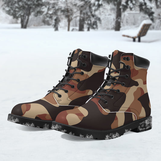 Brown Camouflage Leder Boots | Stylische und Warme Winterstiefel Boots JLR Design