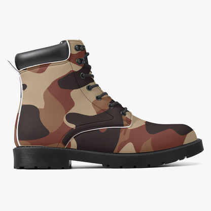 Brown Camouflage Leder Boots | Stylische und Warme Winterstiefel Boots JLR Design