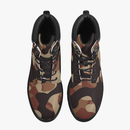 Brown Camouflage Leder Boots | Stylische und Warme Winterstiefel Boots JLR Design