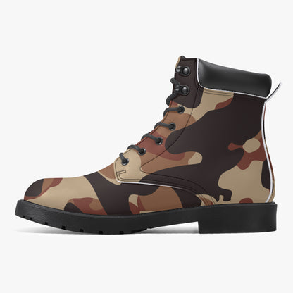 Brown Camouflage Leder Boots | Stylische und Warme Winterstiefel Boots JLR Design