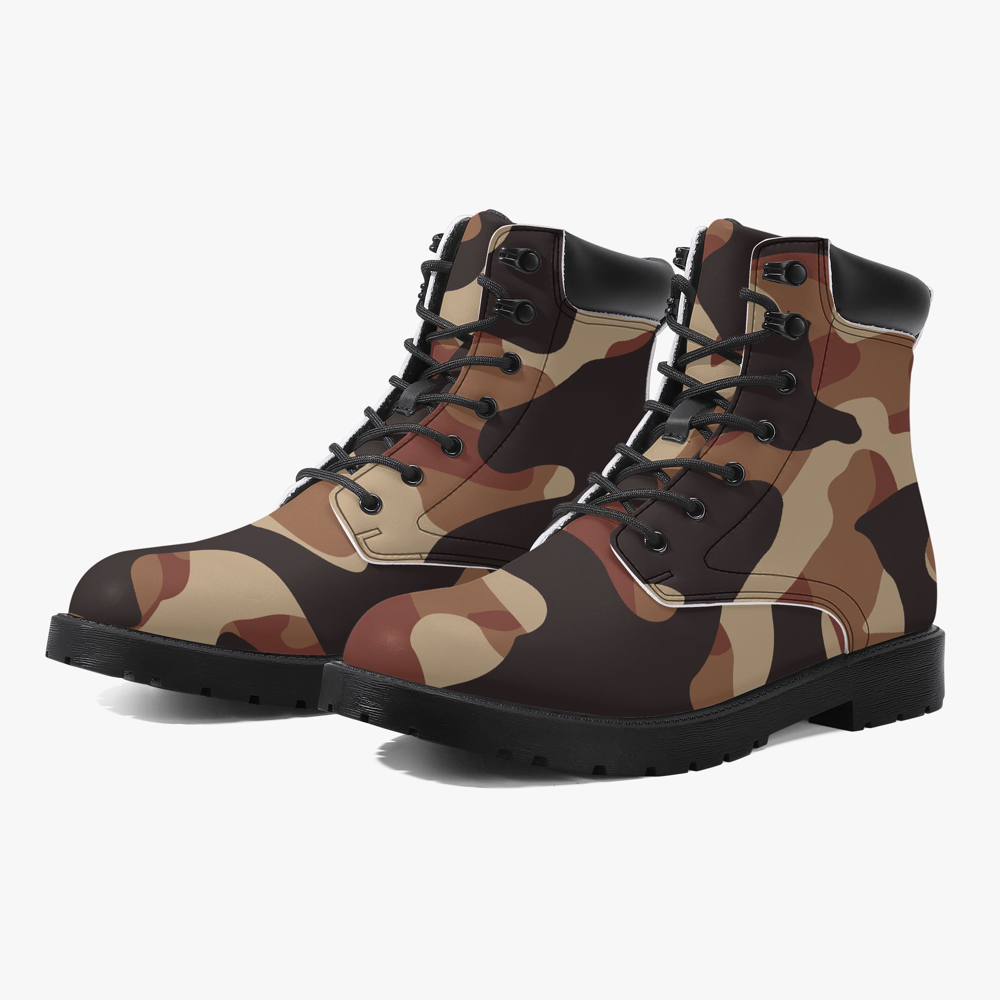 Brown Camouflage Leder Boots | Stylische und Warme Winterstiefel Boots JLR Design