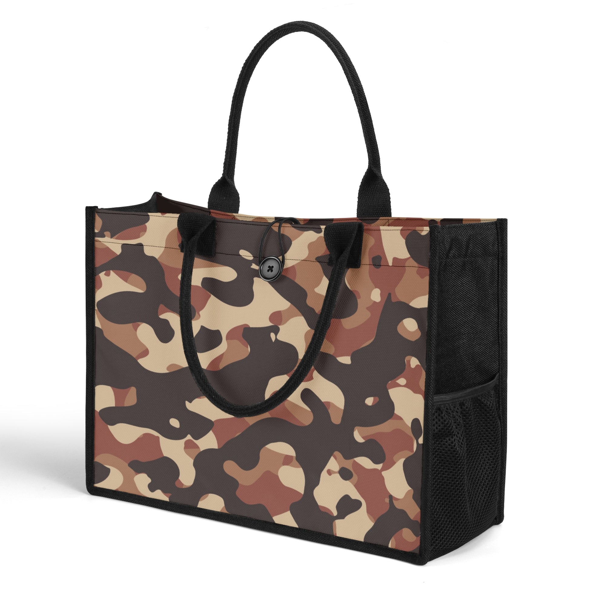 Brown Camouflage Premium Canvas Shopper Tasche Einkaufstasche JLR Design